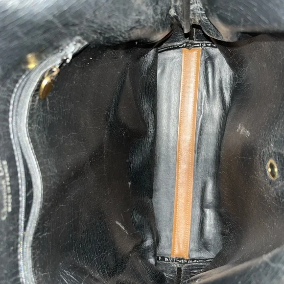 Christian Dior EUC Vintage Black Pebbled Leather Shoulder Bag - Picture 6 of 9